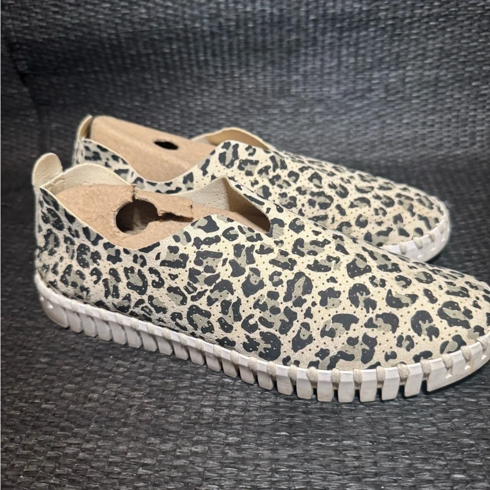 Ilse Jacobsen Black and Cream Leopard Flats